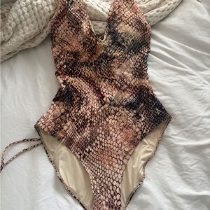 TA3 Snake Print Women's One Piece Swimsuit